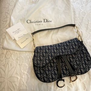 Christian Dior blue saddle bag.